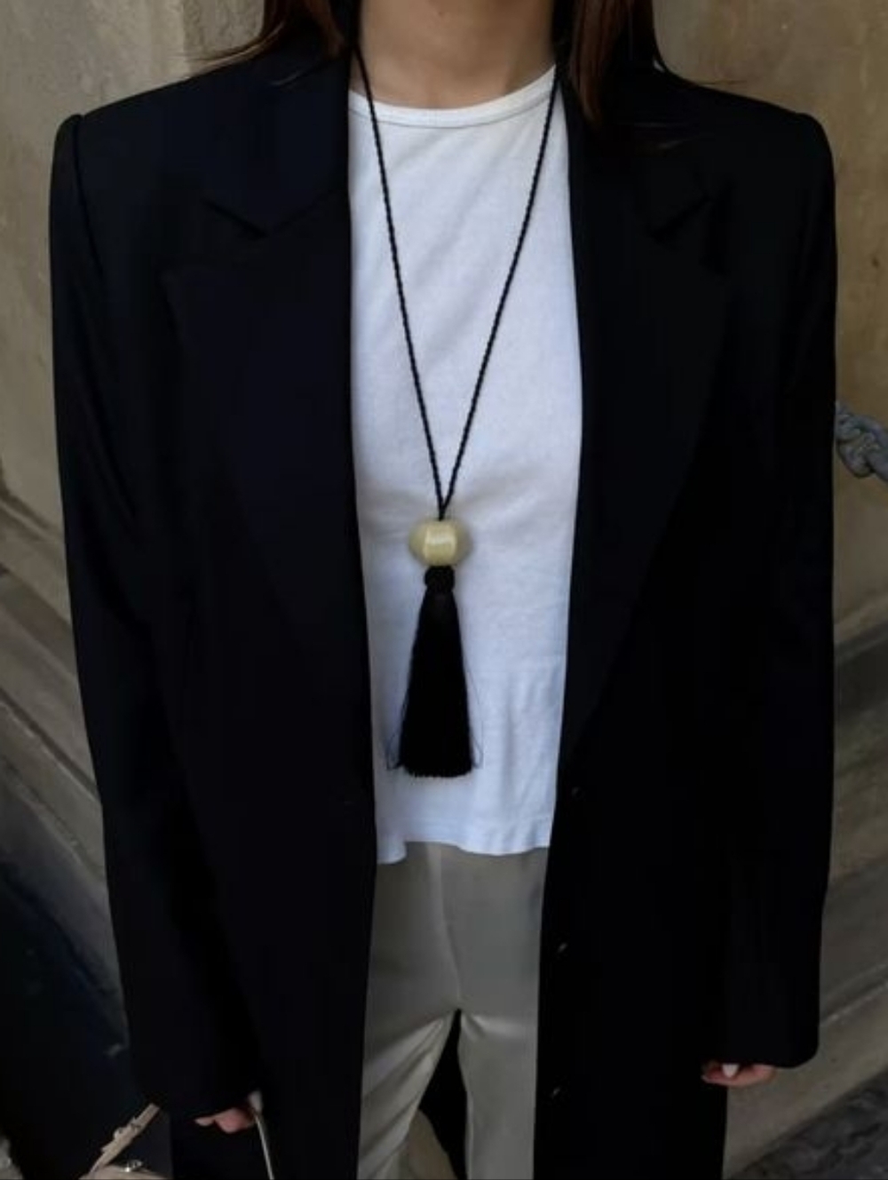 Massimo Dutti Ceramic Tassel Necklace